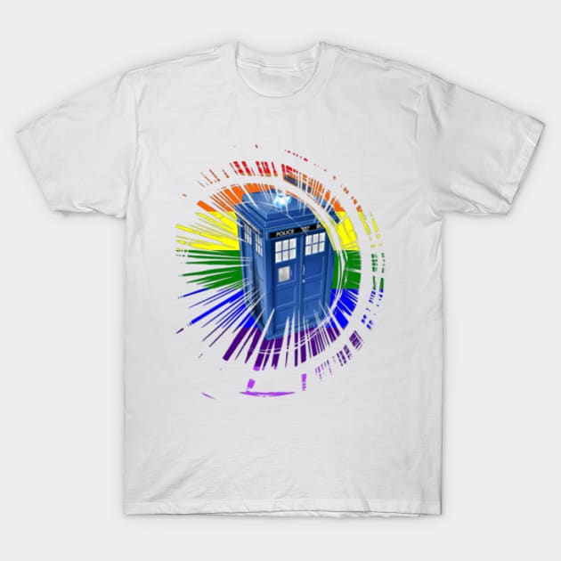 rainbow tardis T-Shirt by killakam